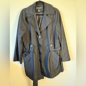 Joujou Black Lightweight Trench Coat – Women’s 2X – Excellent Condition